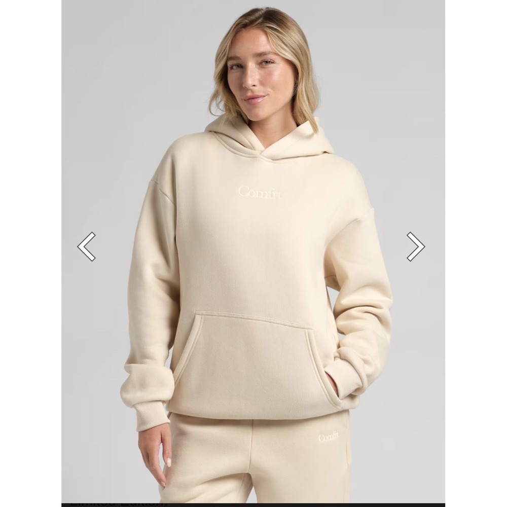 Comfrt Signature Pullover Hoodie and Sweatpants Size Large Bone Style No. KJHU34